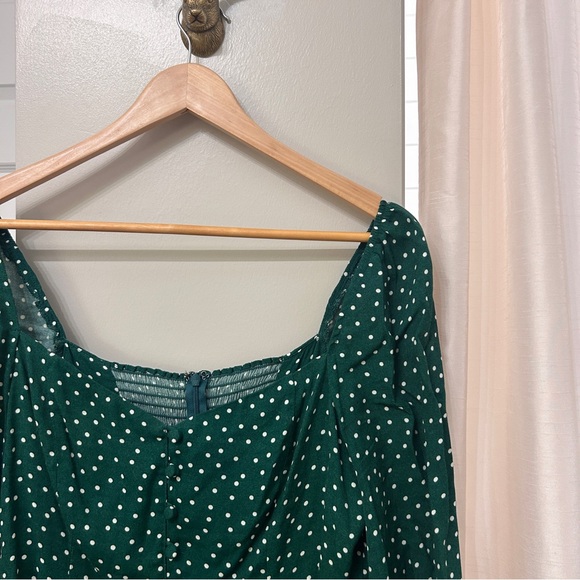 REFORMATION Green Polka Dot Lumiere Dress 10 - Picture 2 of 8